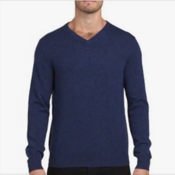 Tahari Men’s Pure Luxe Cashmere V Neck Sweater Large - Picture 1 of 4